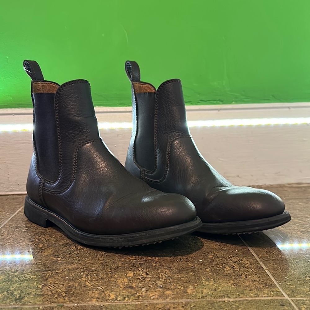 NAE Brown Vegan Leather Men Chelsea Boots Size 9.5